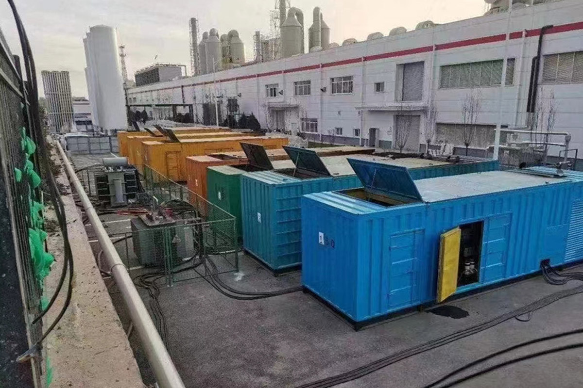 临朐发电机租赁施工现场